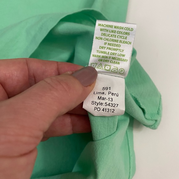 LILLY PULITZER SCULLY tank top Ruffle Green women’s size M 100% prima cotton - Picture 5 of 10